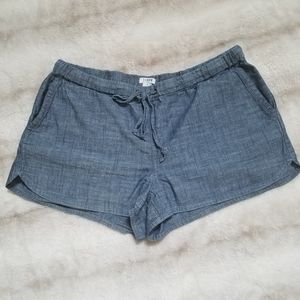 J Crew Factory Chambray Drawstring Shorts
